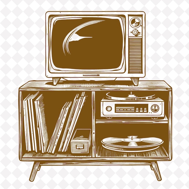 오래된 Tv 세트의 흑백 그림