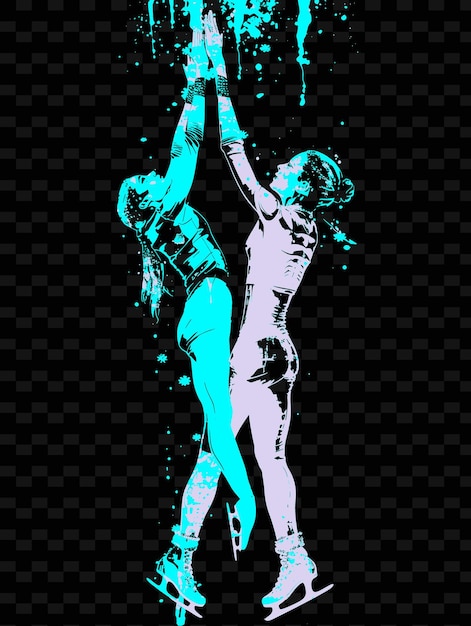 Черно-белое изображение двух людей с голубым фоном