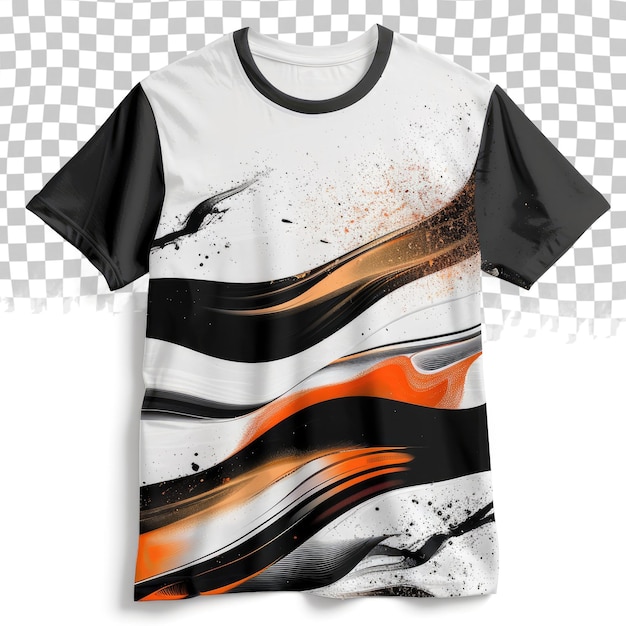 PSD Черно-белая рубашка с оранжевыми и черными полосами