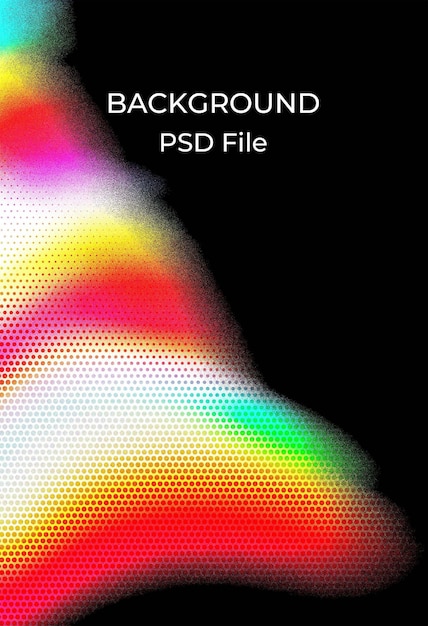 a black background with a rainbow colored background and a picture of a person with a rainbow colored background