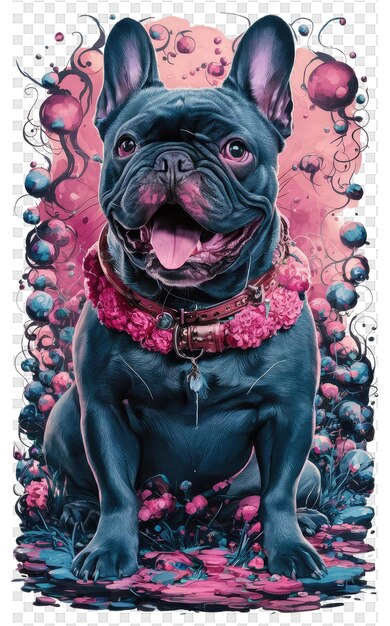 PSD a black dog with a necklace on it that says quot pug quot