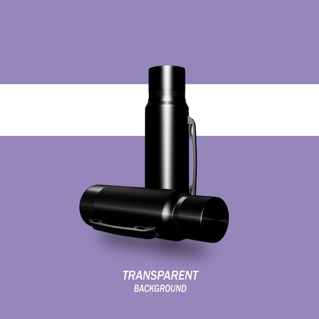 A black flashlight with the words " transparent background " on the bottom.