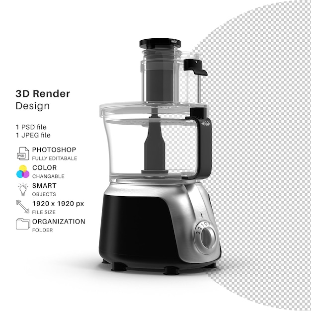 a blender with a picture of a blender that says 3d render design.