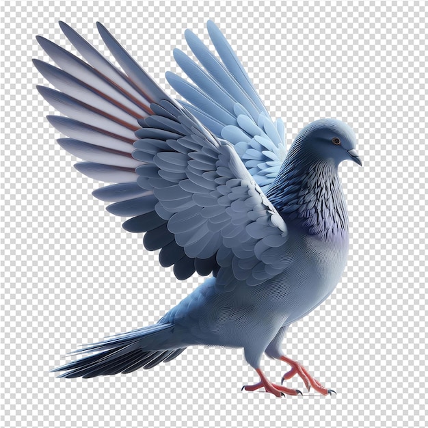 PSD Голубой и серый голубь с голубым хвостом