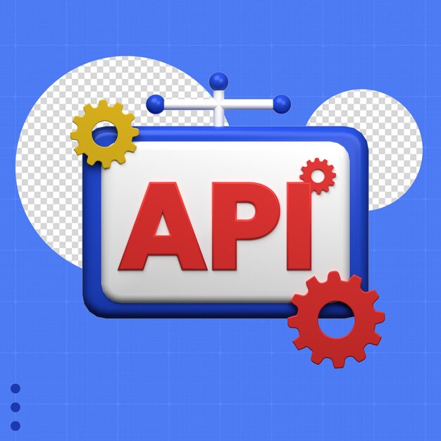 PSD 青と白の背景に api という単語が表示されている