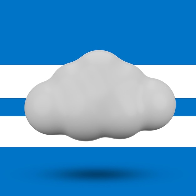 上に雲が描かれた青と白の旗で、「雲」と書かれています。