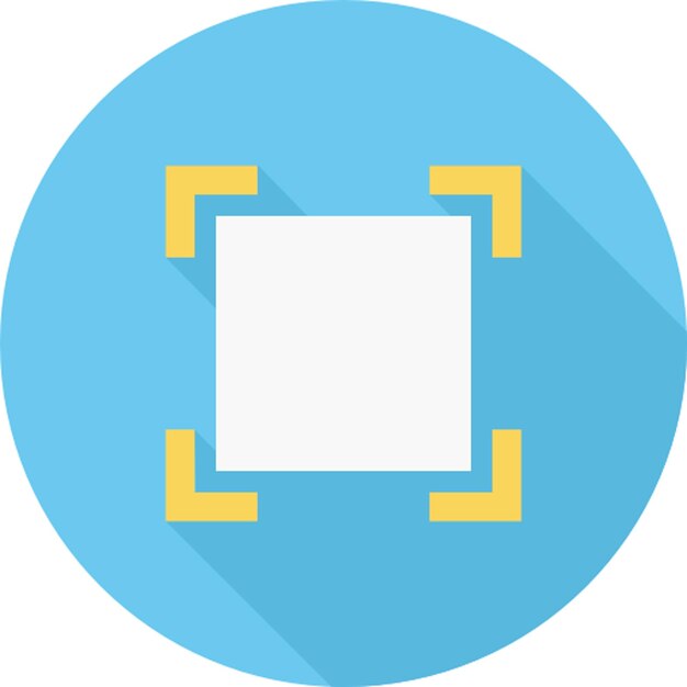 a blue and yellow sign with a picture of a square with a blue circle around it