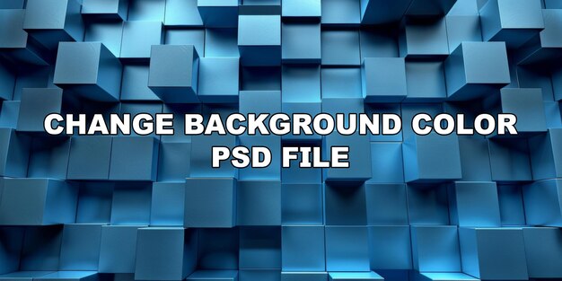 PSD 多くの青い立方体を持つ青い背景 ストックの背景