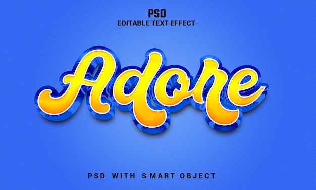 A blue background with the word adore on it