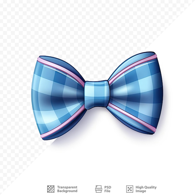 PSD Синий галстук-бабочка с розовой полоской.