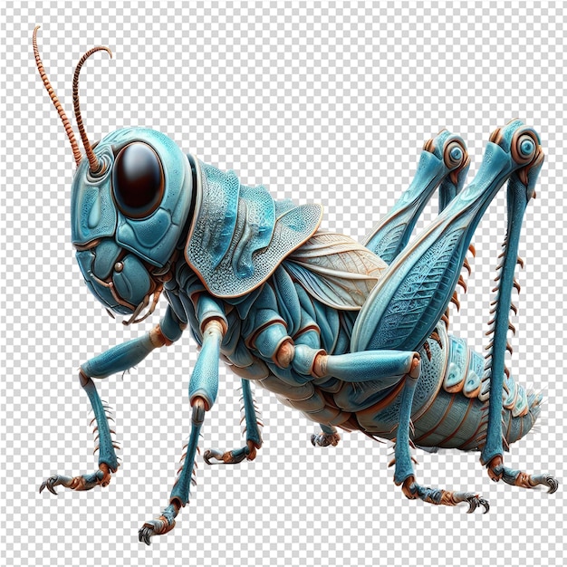 PSD Синий жук с синим телом и синим муравьем на нем