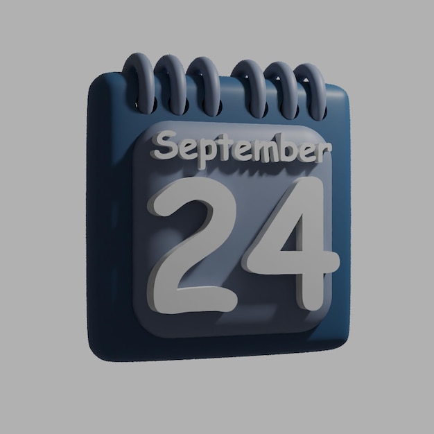 9月24日の日付が入った青いカレンダー