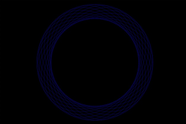 A blue circle made of thick lines centered on a black background Minimalist and clean perfect