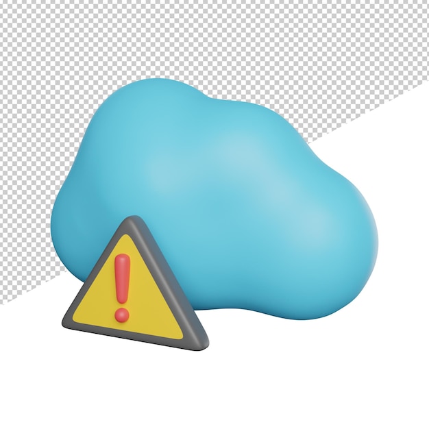 感嘆符が付いた青いクラウド ストレージ