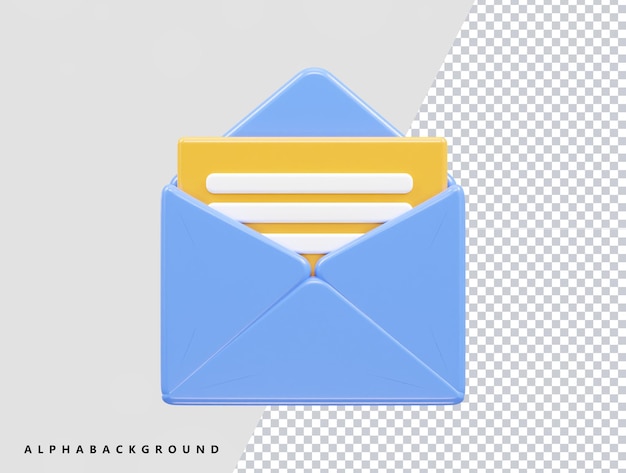 A blue envelope with a yellow envelope on a gray background.