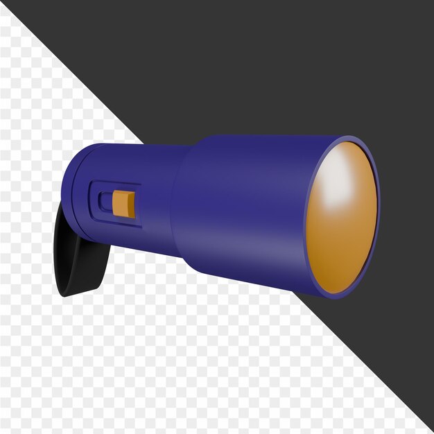 a blue flashlight that is turned off