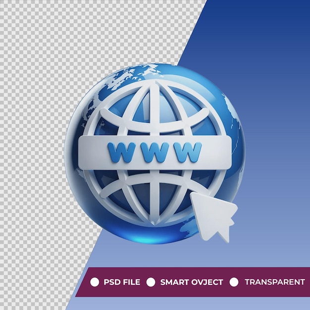 a blue globe with a web icon on it