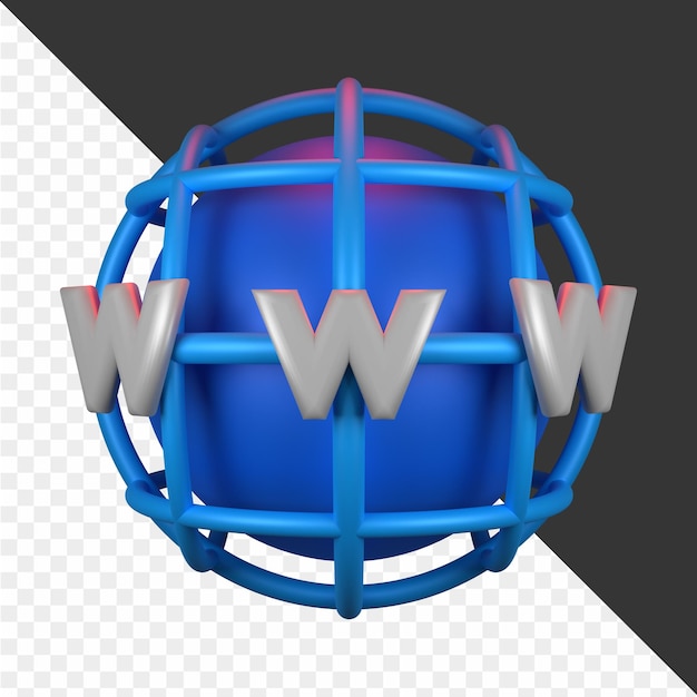 a blue globe with the word w on it