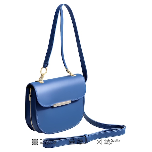 a blue handbag with transparent background