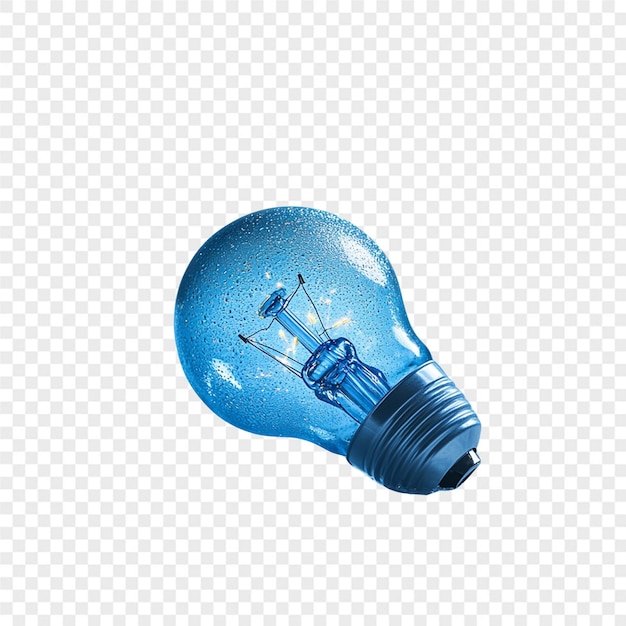 a blue light bulb that is turned off