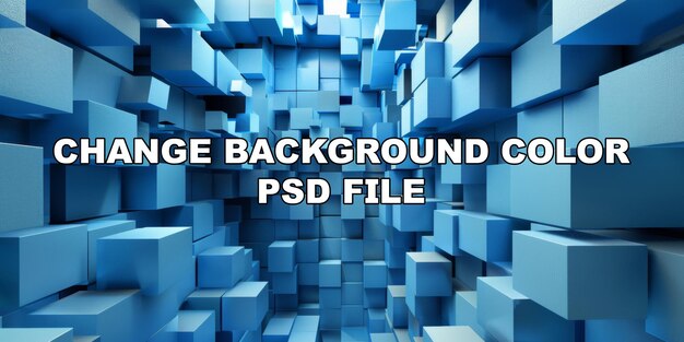 PSD 青いブロックのストック背景の青い部屋