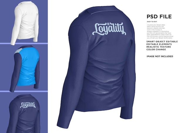 PSD 忠誠と書かれた青いシャツ