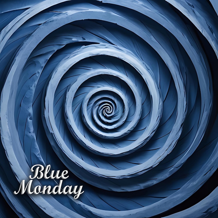 PSD a blue spiral is shown on a blue background
