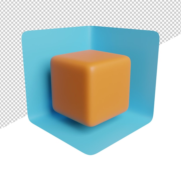 A blue square with a square in the middle.