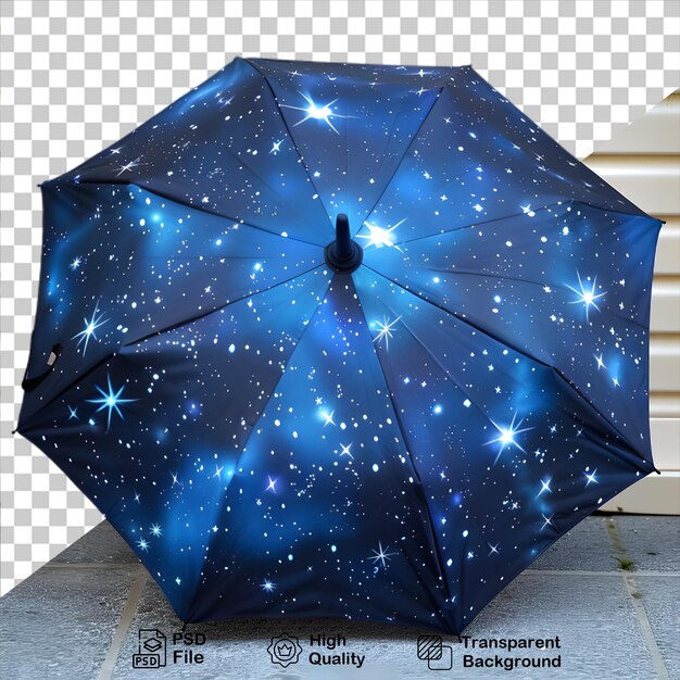 PSD 透明な背景に星が隔離された青い傘