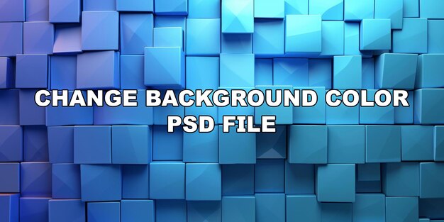 PSD 青い立方体で作られた青い壁のストック背景