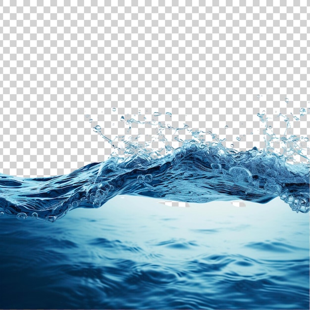Голубая водяная волна на прозрачном фоне