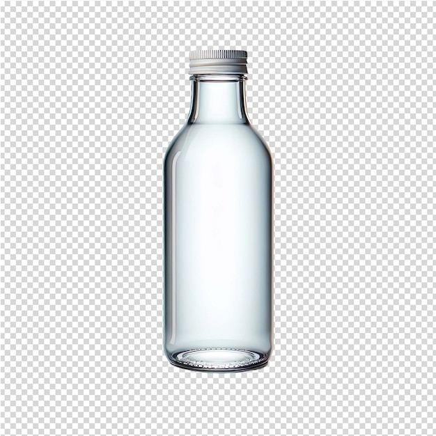 PSD a bottle of clear liquid with a silver cap