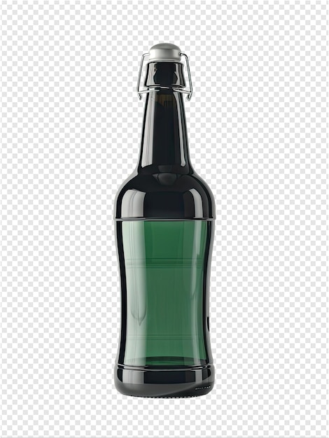 PSD Бутылка зеленой жидкости с черным этикетом с надписью 