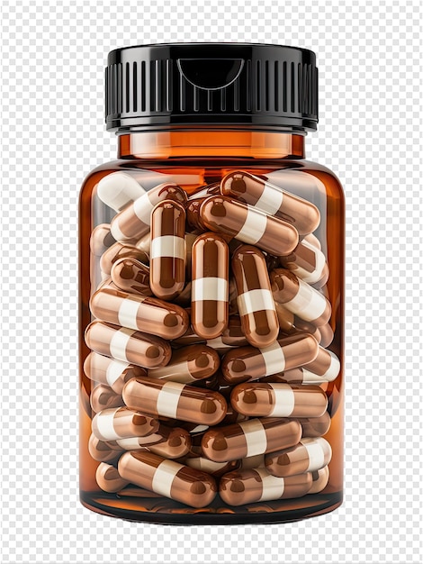 PSD Бутылка таблеток с черным кругом на вершине