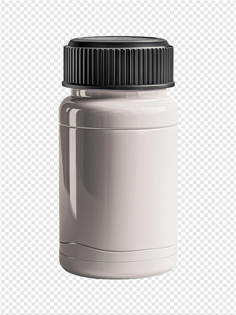 PSD 白い液体のボトルと黒いキャップ