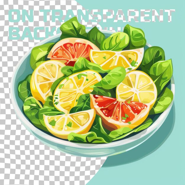 PSD a bowl of fresh fruit with a lemon slice on it