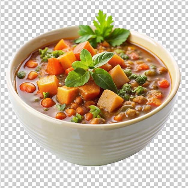 PSD 厚いレンズと野菜スープの鉢
