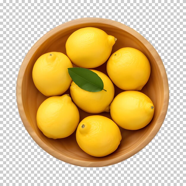 PSD Миска лимона, изолированная на прозрачном фоне