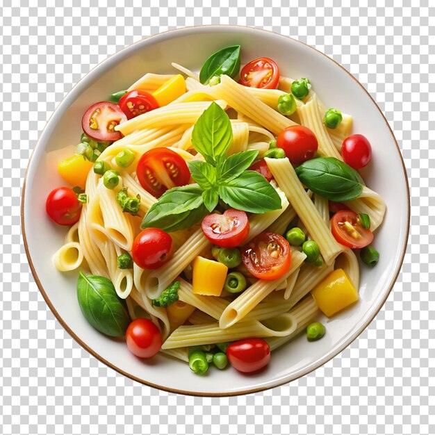 PSD a bowl of pasta with vegetables on transparent background