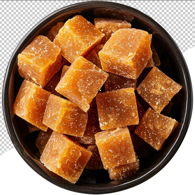 PSD a bowl of sugar cubes with a white background with a white background