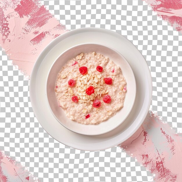 PSD a bowl of yogurt with raspberries on it