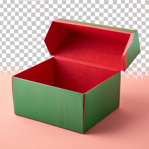 PSD a box with the red and green inside is opened