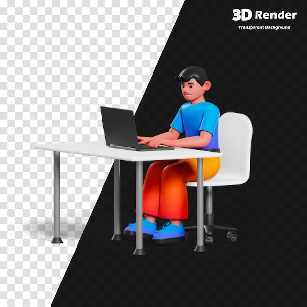a boy sits at a desk with a laptop and the words 3d 3d printed on it