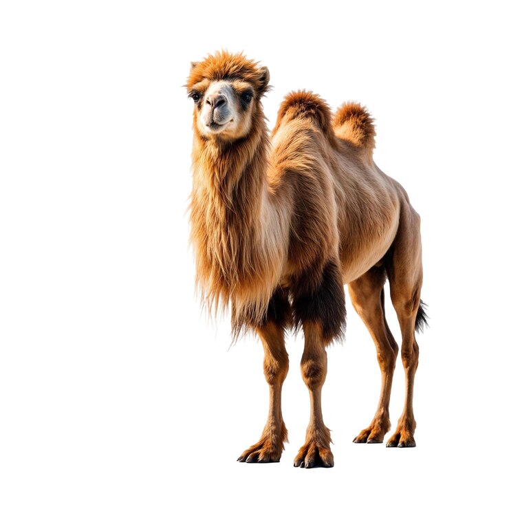 PSD a brown horse standing on a white background