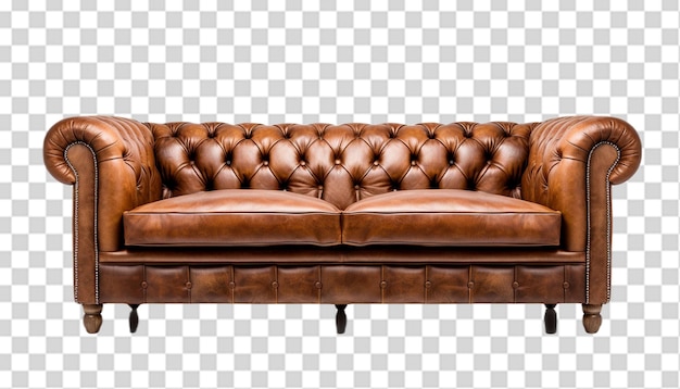 PSD Коричневый кожаный диван честерфилда