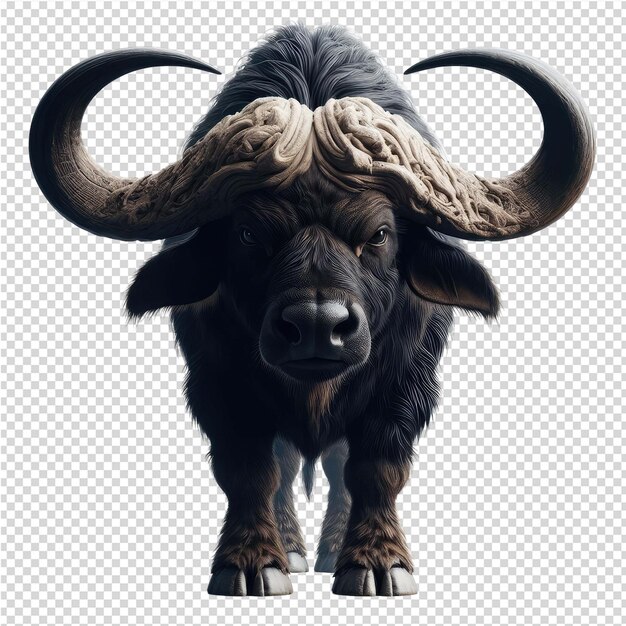 PSD a bull with horns is shown on a paper