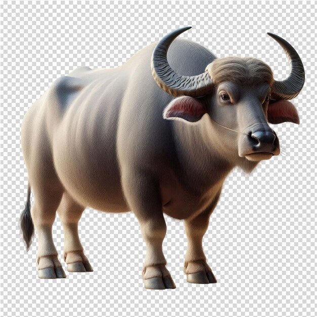 PSD a bull with horns is shown on a white background