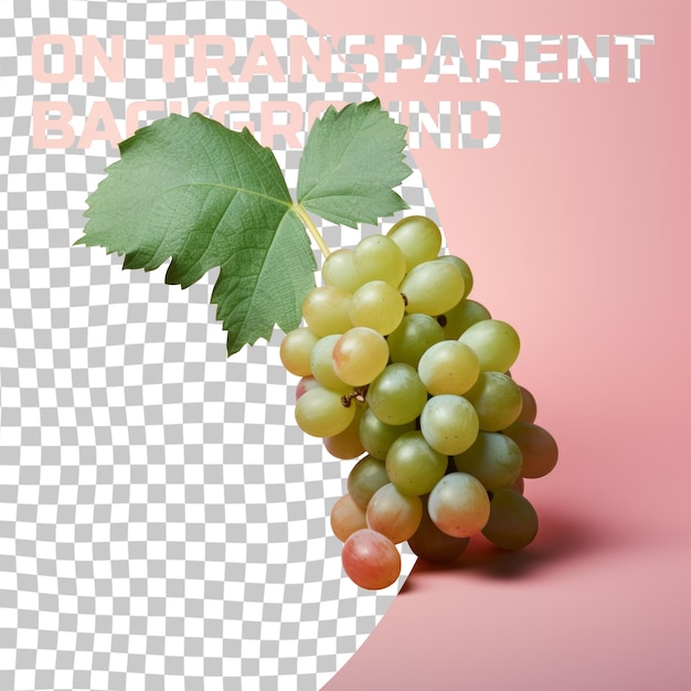 PSD a bunch of grapes with a green leaf on the bottom