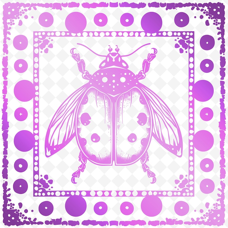 PSD a butterfly drawing with purple and pink dots and a butterfly on it