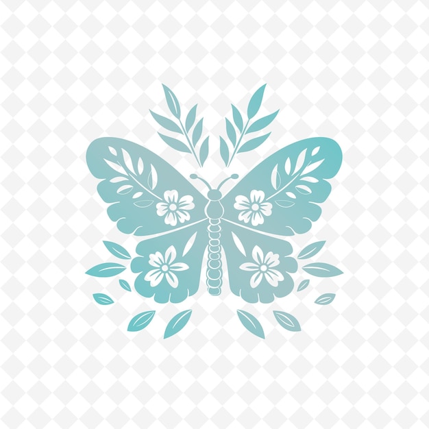 PSD 꽃 패턴을 가진 나비